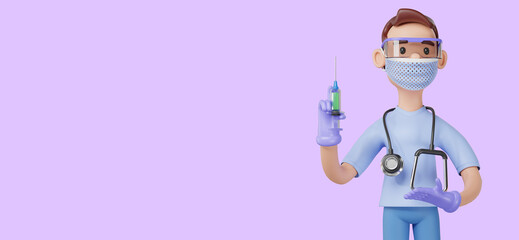 Vaccination Day Background. 3d illustration