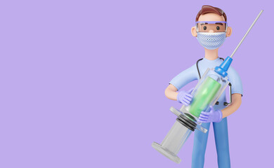 Vaccination Day Background. 3d illustration
