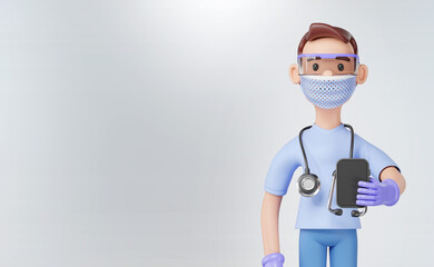 Online medical checkup background. 3d illustration
