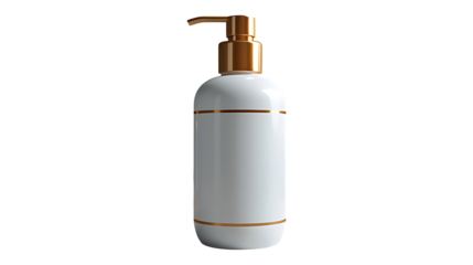 Luxury blank shampoo bottle on a transparent background