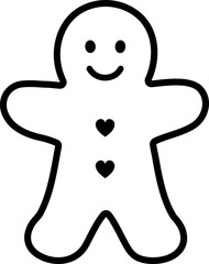 Gingerbread man cookie line icon vector.
Simple line gingerbread man vector.