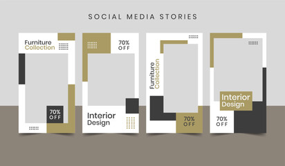 Set of Social Media Post Template. Suitable for social media post and web internet ads.