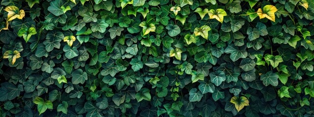 green wall leaves