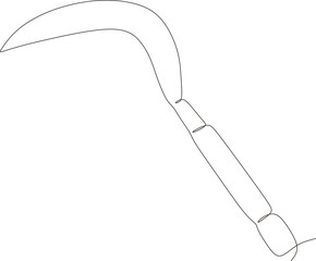 artisan and agricultural tools in continuous line art