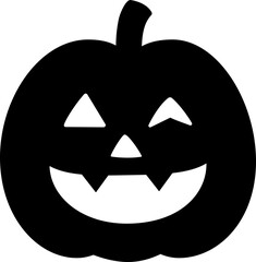 Halloween pumpkin silhouette vector.
Jack o lantern pumpkin for Halloween silhouette.