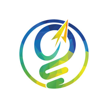 recommend clip art: Paper plane flying up connected with light bulb icon vector logo design.