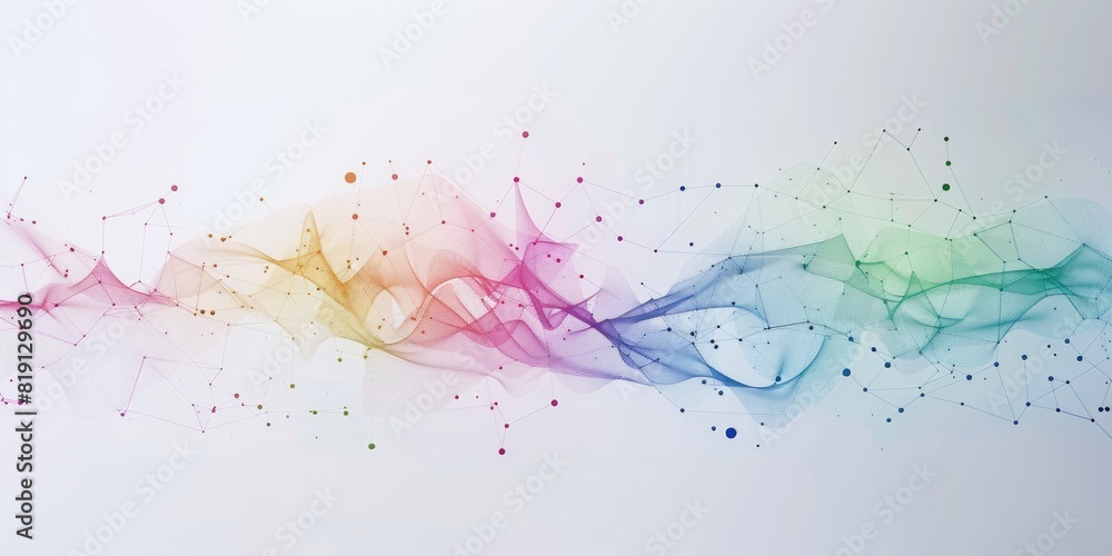 Poster colorful abstract background with a wave of rainbow-colored particles aig51a.