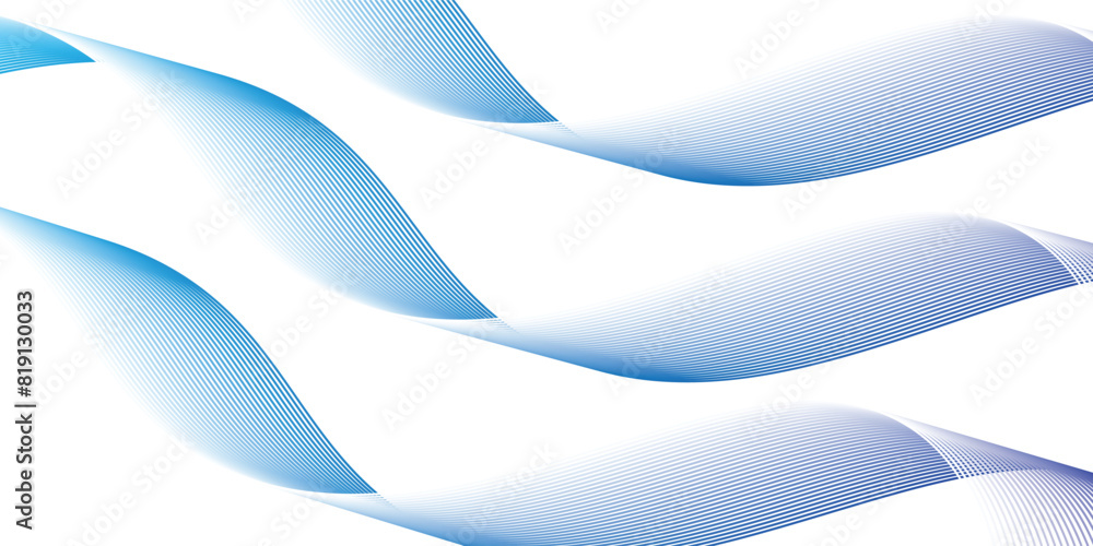 Poster white and blue abstract background. futuristic technology lines background with line stripe wavy lig