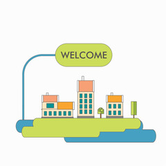 Symbol city. Vector abstract design