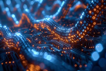 Blockchain technology illustration created with generative ai