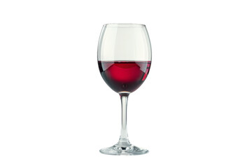 A clear wine glass filled with red wine, isolated against a transparent background. Perfect for concepts of elegance, celebration, and relaxation.