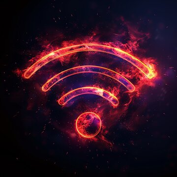 Wireless networking theme front view highlighting wireless signal transmission advanced tone Splitcomplementary color scheme