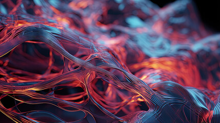 Scientific abstraction with futuristic textured tissue waves. Tech background with close-up wave bio texture
