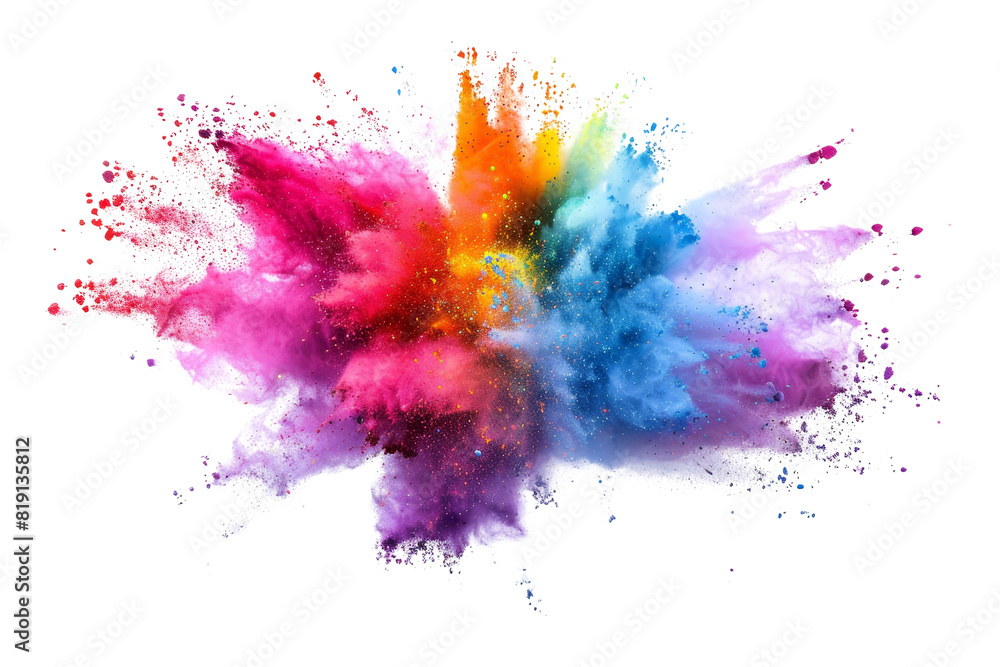 Poster abstract explosion of vibrant colors in a dynamic and energetic burst, creating a stunning visual ef
