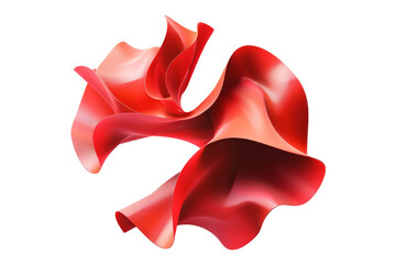 Fototapeta premium Abstract red ribbon shape, digital illustration featuring flowing curves and vibrant colors perfect for modern design projects.