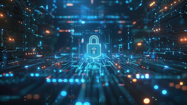 Endtoend encryption theme front view depicting secure communication technology tone Monochromatic Color Scheme