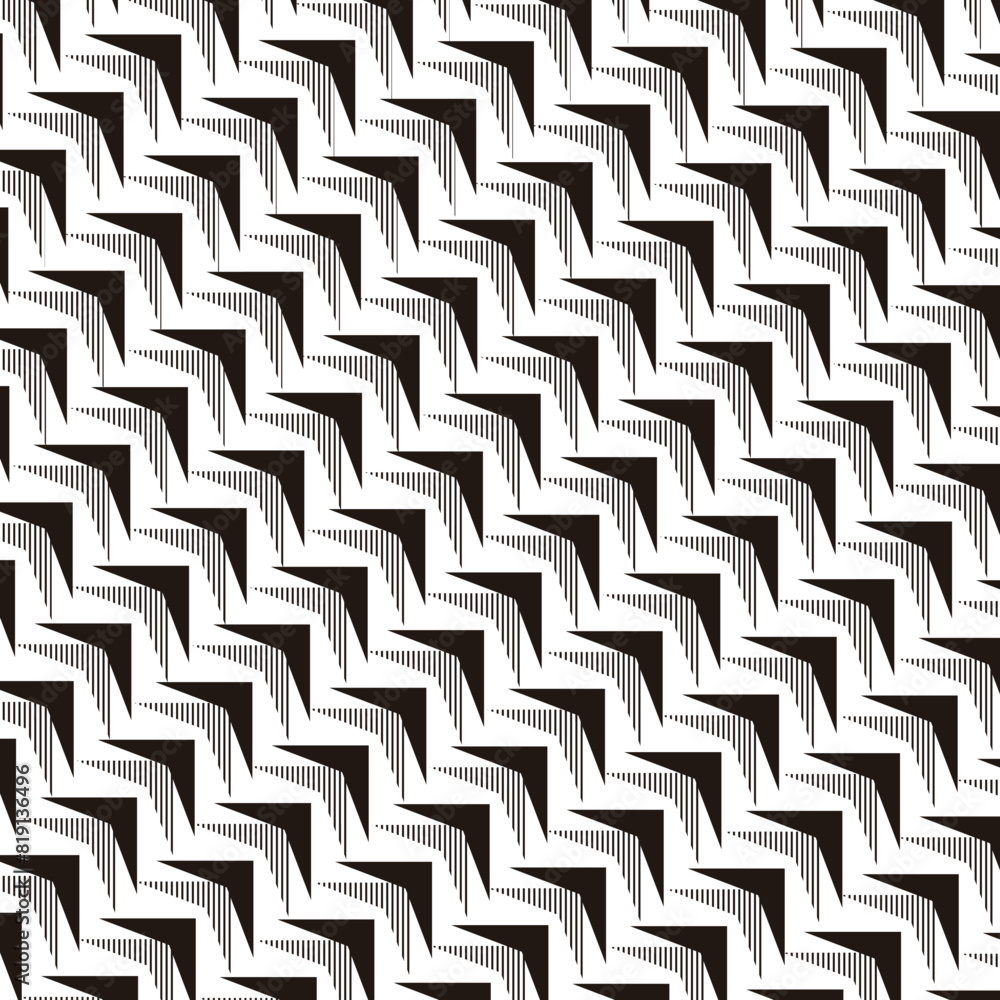 Aufkleber seamless geometric pattern. black isolated on white background. vector format