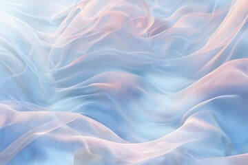 Obraz premium Abstract photographic style of wave-shape soft lighting background, silk texture, harmonious blend blue and white. The waves gently flowing across the canvas. subtle pattern not heavy