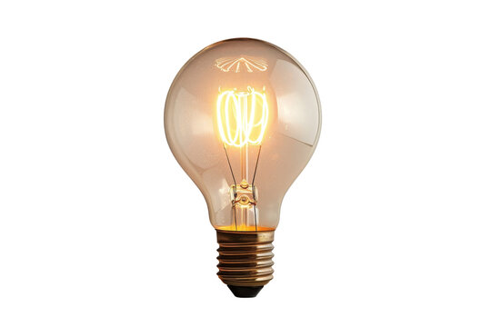 Close-up of a vintage-style incandescent light bulb with glowing filament against a black background, showcasing classic Edison bulb design.