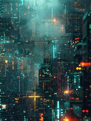 Fototapeta premium Digital background for tech, AI, data, audio, graphics, and more