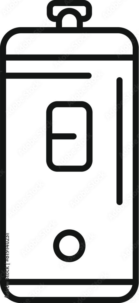 Poster vector illustration of a simple line art style battery icon with a power level indicator