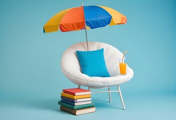 3d illustration of beach chair and summer holiday