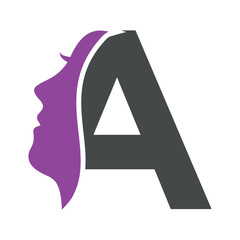 Initial Beauty Logo combine with letter A vector template