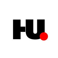 HU brand monogram on white background 