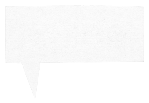 White blank cut out paper speech bubble of rectangular shape with copy space for text, transparent png background design element
