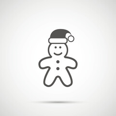 Icon Christmas gingerbread man for holiday season