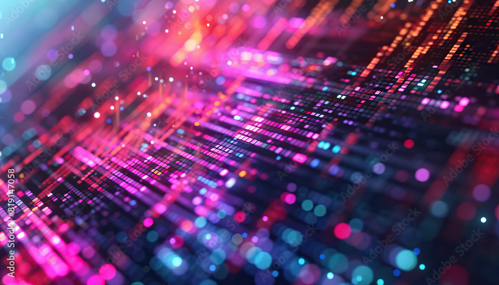 Aufkleber abstract digital artwork with glitch effect - add a futuristic look with this abstract digital artwo