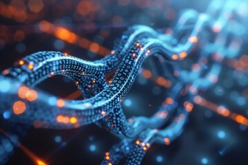 Blockchain technology illustration created with generative ai