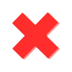 3D Red X