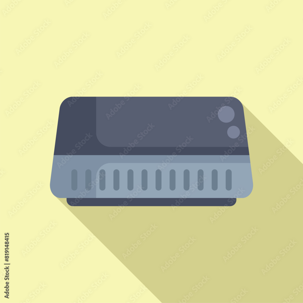 Poster flat design icon of a contemporary wifi router with a simple, clean backdrop