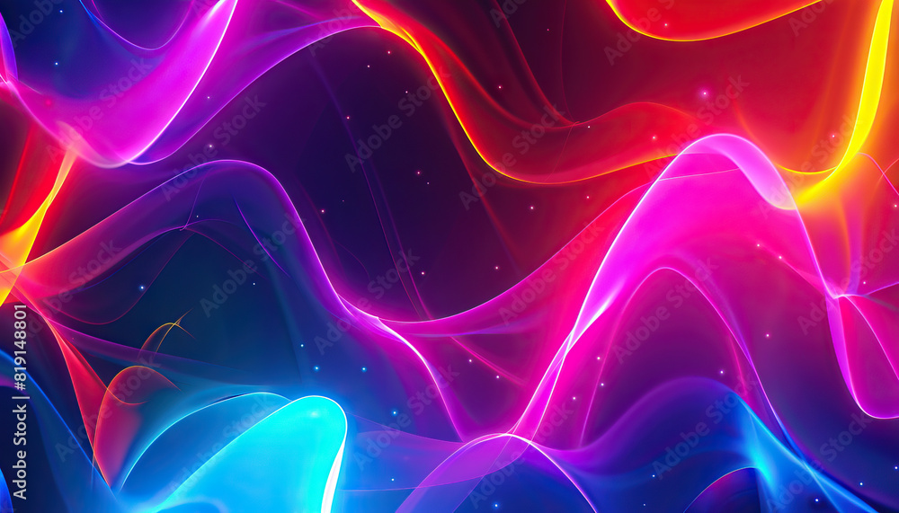 Aufkleber abstract background with glowing neon shapes - add a vibrant look with this abstract background feat