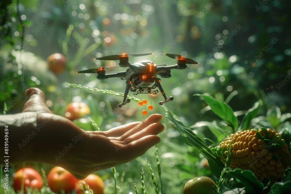 Poster technology automated precision agriculture with high-tech agriculture using structured isometric dro