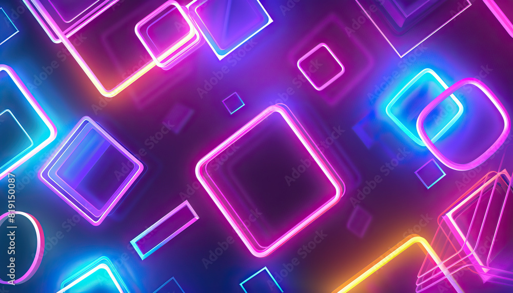 Aufkleber abstract background with glowing neon shapes - add a vibrant look with this abstract background feat