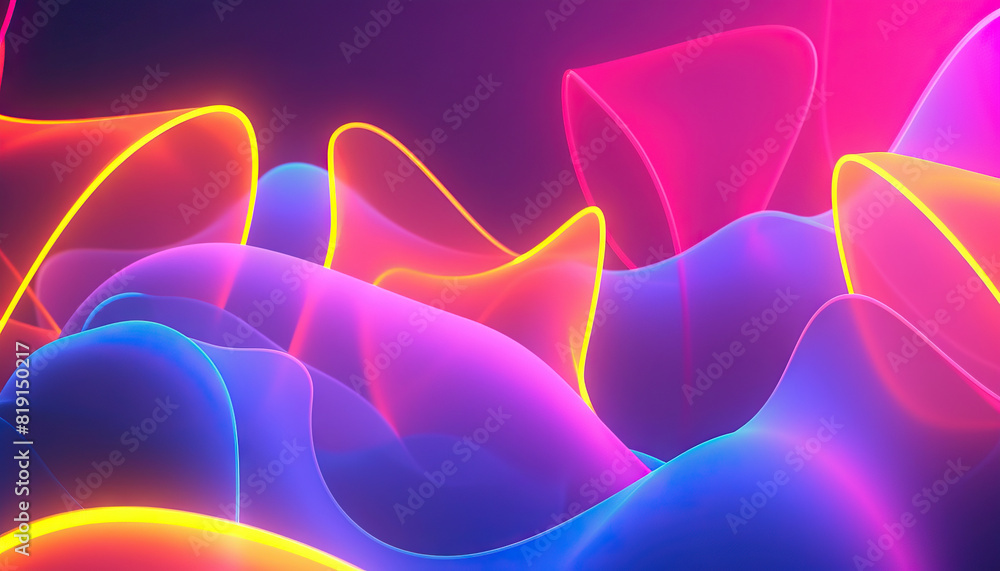 Aufkleber abstract background with glowing neon shapes - add a vibrant look with this abstract background feat