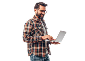 Native American Man with Laptop