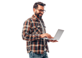 Native American Man with Laptop