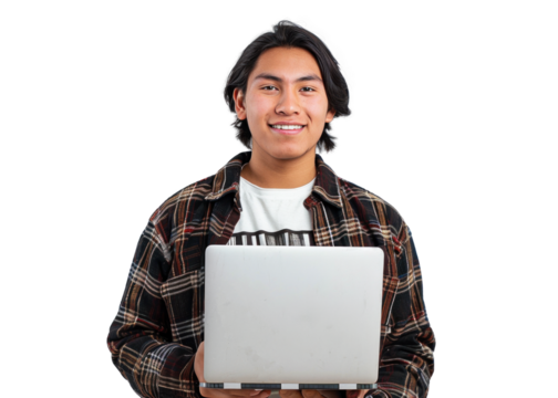 Native American Young Man with Laptop