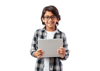 Smiling Kid with Tablet