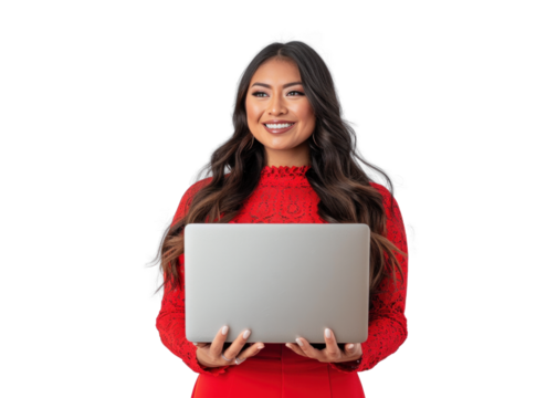 Native American Woman with Laptop