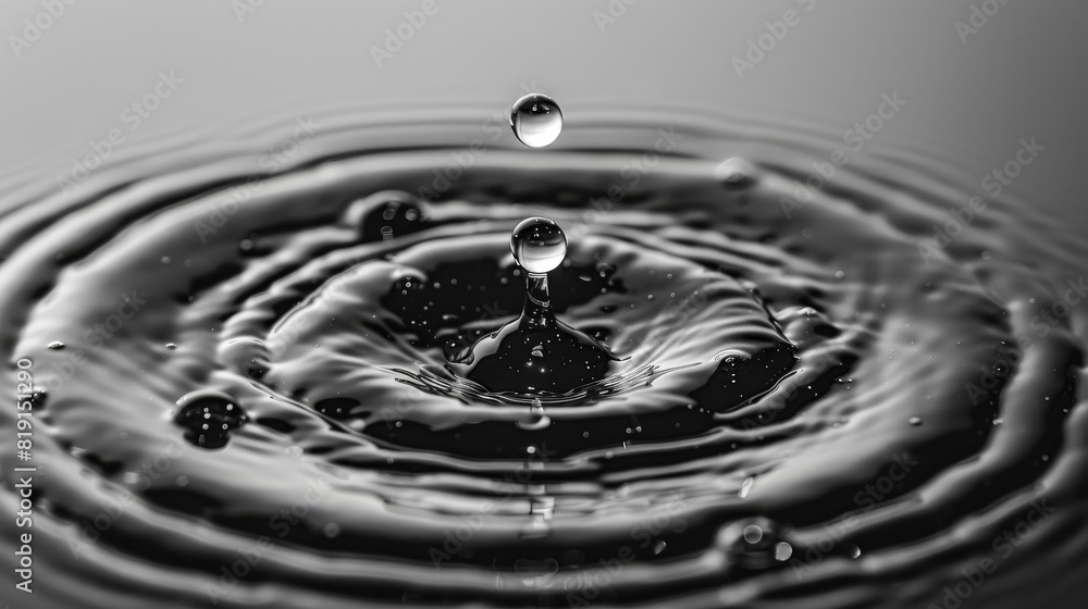 Aufkleber a drop of water falls into a body of water, creating ripples and symbolizing the impact of even the 