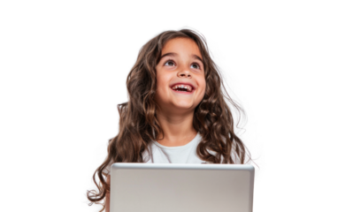 Young Native American Girl Using Tablet