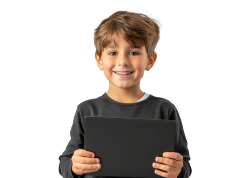 Smiling Child with Tablet