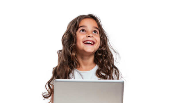 Young Native American Girl Using Tablet