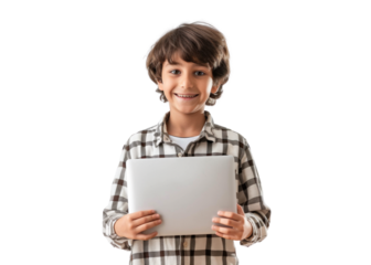 Young Native American Boy with Laptop