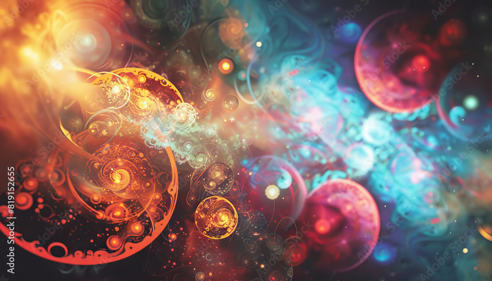 Aufkleber abstract digital artwork with cosmic patterns - add a cosmic touch with this abstract digital artwor