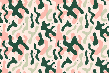 Abstract pastel camouflage seamless pattern